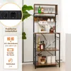 A kitchen shelf unit with appliances and bottles, with an inset showing electrical outlets. Produktbild-Vorschau