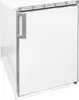 A white refrigerator with a gray handle and trim, shown from a three-quarter angle against a white background. Produktbild-Vorschau