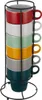 Set de 6 gobelets avec support, couleurs assorties Voir les images du produit 1