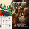 An elderly man and a young child are looking at a Christmas tree, with an advent calendar in the foreground. Produktbild-Vorschau