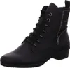A black women's boot with laces and a side zipper. Voir les images du produit
