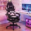 Gaming-Stuhl ergonomisch, Fußstütze, Stoff, verstellbar, Produktbild-Vorschau 2