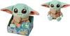A plush toy of Grogu from Star Wars is shown in its packaging and also as a standalone item. Voir les images du produit