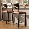 Barhocker 2er Set Sitzhöhe 66 cm Metall X Rückenlehne Produktbild-Vorschau 5