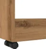 Close-up view of the bottom corner of a storage cart, showing its wooden texture and a black wheel. Náhľad obrázku produktu