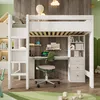 Merax Hochbett Kinderbett 90x200cm mit L-förmigem Produktbild-Vorschau 2