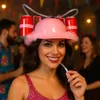 Partijhoed, Carnaval, drankaccessoire, roze, verenhoed, Productafbeelding-voorbeeld 4