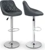 TRESKO 2er Set Barhocker Grau Barstuhl 360° Frei Drehbar Productafbeelding-voorbeeld 4