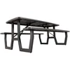 A dark gray picnic table with attached benches is shown from a side angle against a white background. Produktbild-Vorschau