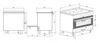 Technical drawings and a 3D representation of a cooker with dimensions labeled. Produktbild-Vorschau