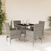 5-tlg. Garten-Essgruppe mit Kissen Grau Poly Rattan und Produktbild-Vorschau 2