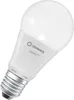 A white LED light bulb with a silver screw base, angled against a white background. Produktbild-Vorschau