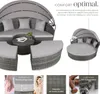 Bain de soleil rond modulable SANTORIN - gris Voir les images du produit 3
