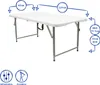 Harbor Housewares Höhenverstellbarer Klapptisch – 120 cm (4 Produktbild-Vorschau 3