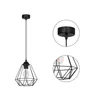 A black geometric pendant light with an Edison bulb, shown with close-up views of the ceiling mount and the light fixture. Produktbild-Vorschau