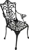 A black ornate chair on a white background. Produktbild-Vorschau