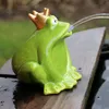Wasserspeier Froschkönig hellgrün Keramik mit 230V Pumpe Produktbild-Vorschau 6
