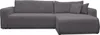 A dark gray sectional sofa with corduroy texture is shown against a white background. Voir les images du produit