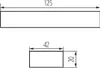 Technical drawing of a rectangular prism with dimensions indicated. Anteprima dell’immagine prodotto