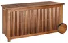 CASARIA® Baule da Giardino 120cm Legno di Acacia 2 Ruote Anteprima dell’immagine prodotto 1