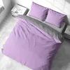 Bettwäsche 200x200 cm Baumwolle Lila Grau gestreift Stripe Produktbild-Vorschau 2