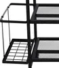 A close-up view of a black metal multi-tiered rack, likely for storing weights or equipment. Podgląd zdjęcia produktu