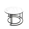 Couchtisch Rund,Satztisch 2er Set,Schwarz Marmor Couchtisch Produktbild-Vorschau 6