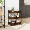 vidaXL Kuchyňský vozík kouřový dub 50x30x70 cm materiál na Náhled obrázku produktu 3