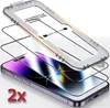 A screen protector installation kit is shown above an iPhone. Produktbild-Vorschau