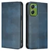 A blue leather flip case for a smartphone is shown from two angles. Anteprima dell’immagine prodotto