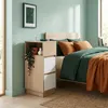Relaxdays Nachttisch, 2er Set, 2 Schubladen, 1 offenes Produktbild-Vorschau 3