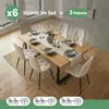 6er Set Samt-Polsterstühle, gesteppt MILO Beige mit Produktbild-Vorschau 9