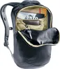 Close-up view of the interior of an open black backpack, showing various items inside. Náhled obrázku produktu