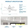 AIORBER Ventilateur de plafond moderne avec éclairage LED, Voir les images du produit 7