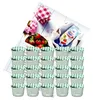 lot de 25 pots 230 ml To 82 à couvercle vert à carreaux Voir les images du produit 1
