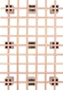 A wooden grid structure with square openings, some of which contain dark cubes. Produktbild-Vorschau