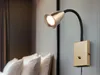 LED Leselampe, Wandleuchte mit Schalter & Stecker, Messing, Produktbild-Vorschau 1