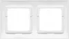 A white double frame for electrical outlets. Voir les images du produit