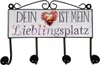 Dein Herz ist mein Lieblingsplatz Kleiderhaken Leiste mit 4 Produktbild-Vorschau 1