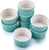 Dimono® 8er Set Dessertschalen Keramik 170ml Türkis – Runde Produktbild-Vorschau 3