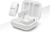 A white charging case with two white wireless microphones inside and one outside. Produktbild-Vorschau
