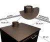 Diagram showing installation clearances for a wood-burning stove. Produktbild-Vorschau