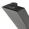A close-up view of the top of a black metal table leg with an adjustable foot. Podgląd zdjęcia produktu