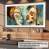 A television displaying abstract art is mounted above a wooden media console. Anteprima dell’immagine prodotto