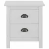 vidaXL Stolik nocny Hill 2 szt. Biały 46x35x49,5 cm lite Podgląd zdjęcia produktu 10