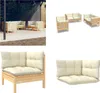 vidaXL 6 tlg. Garten Lounge Set mit Creme Kissen Massivholz Produktbild-Vorschau 1