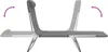 A side view of two foldable lounge chairs in gray textilene and steel, shown in a neutral position with arrows indicating movement. Produktbild-Vorschau