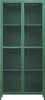 A tall, narrow green cabinet with glass doors. Podgląd zdjęcia produktu