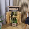 Bar aus Holzfässern mit Aufsatz und LED-Beleuchtung für Produktbild-Vorschau 3