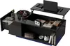 Schwarzer Couchtisch, höhenverstellbar, LED, mit Schublade, Produktbild-Vorschau 9